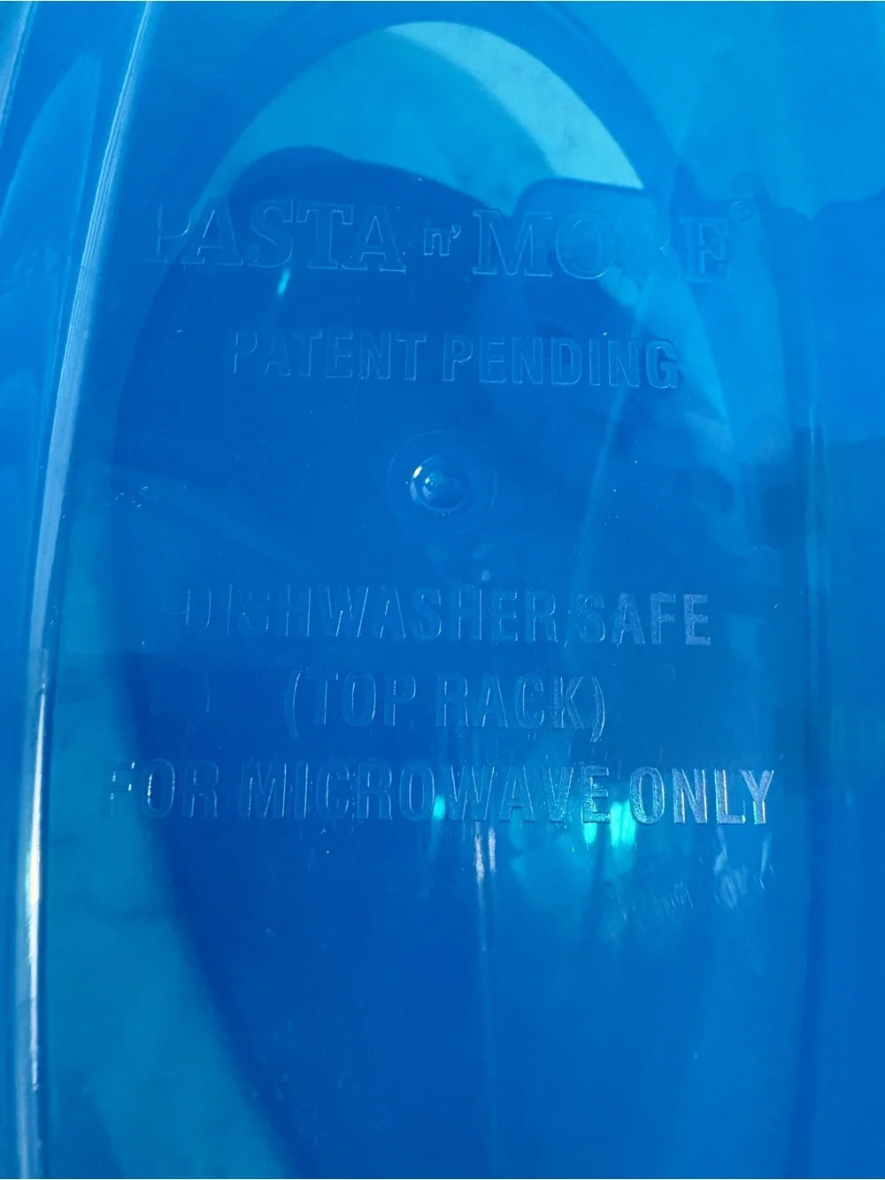 Pasta N More blue  Oval microwave pasta cooker